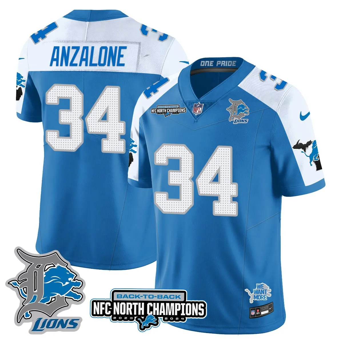 Jahmyr Gibbs Detroit Lions Nike 2024 NFC North Champions Stitched Jersey - Black - Image 42