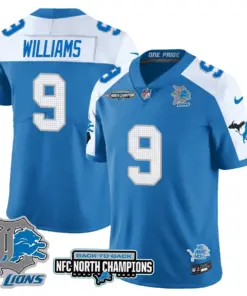 Jahmyr Gibbs Detroit Lions Nike 2024 NFC North Champions Stitched Jersey - Black - Image 49