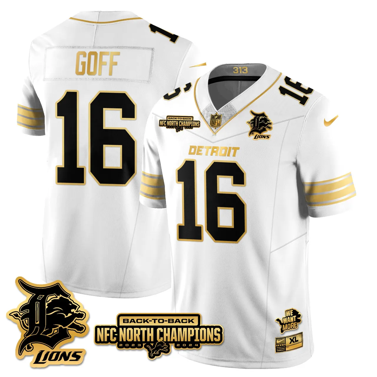 Jahmyr Gibbs Detroit Lions Nike 2024 NFC North Champions Stitched Jersey - Black - Image 60
