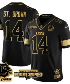 Jahmyr Gibbs Detroit Lions Nike 2024 NFC North Champions Stitched Jersey - Black - Image 68