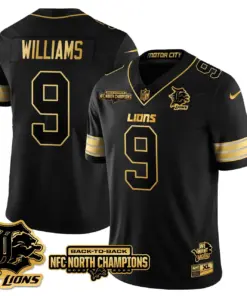Jahmyr Gibbs Detroit Lions Nike 2024 NFC North Champions Stitched Jersey - Black - Image 70