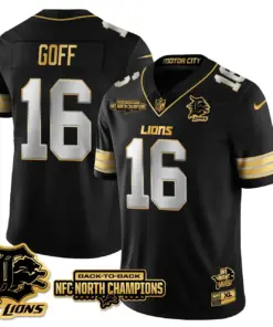 Jahmyr Gibbs Detroit Lions Nike 2024 NFC North Champions Stitched Jersey - Black - Image 74
