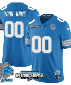 Detroit Lions Nike 2024 NFC North Champions Custom Stitched Jersey - Gray - Image 9