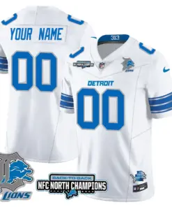 Detroit Lions Nike 2024 NFC North Champions Custom Stitched Jersey - Gray - Image 10