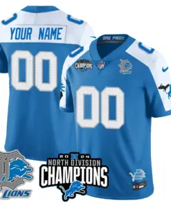Detroit Lions Nike 2024 NFC North Champions Custom Stitched Jersey - Anthracite - Image 6