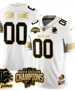 Detroit Lions Nike 2024 NFC North Champions Custom Stitched Jersey - Anthracite - Image 10