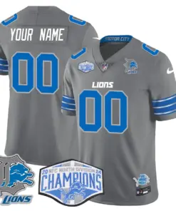 Alternative view of Detroit Lions Nike 2024 NFC North Champions Custom Stitched Jersey All Stitche - Royal Blue