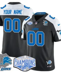 Detroit Lions Nike 2024 NFC North Champions Custom Stitched Jersey All Stitche - Royal Blue - Image 3