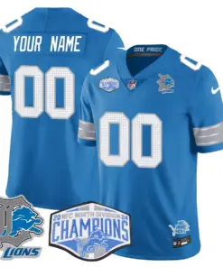 Detroit Lions Nike 2024 NFC North Champions Custom Stitched Jersey All Stitche - Royal Blue - Image 4