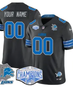 Detroit Lions Nike 2024 NFC North Champions Custom Stitched Jersey All Stitche - Royal Blue - Image 6