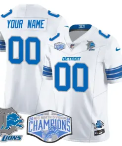 Detroit Lions Nike 2024 NFC North Champions Custom Stitched Jersey All Stitche - Royal Blue - Image 5