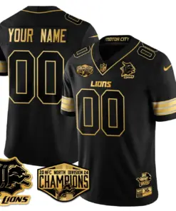 Detroit Lions Nike 2024 NFC North Champions Custom Stitched Jersey All Stitche - Royal Blue - Image 7