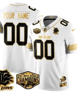 Detroit Lions Nike 2024 NFC North Champions Custom Stitched Jersey All Stitche - Royal Blue - Image 9