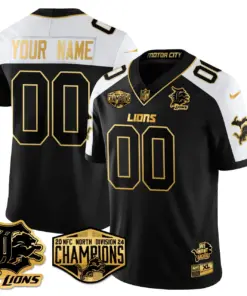 Detroit Lions Nike 2024 NFC North Champions Custom Stitched Jersey All Stitche - Royal Blue - Image 10