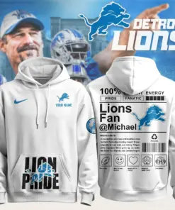 Alternative view of Detroit Lions Nike Pride Custom Limited Pullover Hoodie - Powder Blue