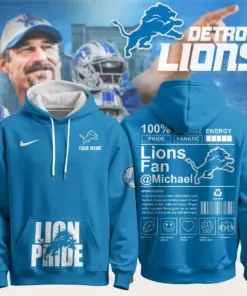 Detroit Lions Nike Pride Custom Limited Pullover Hoodie - Powder Blue
