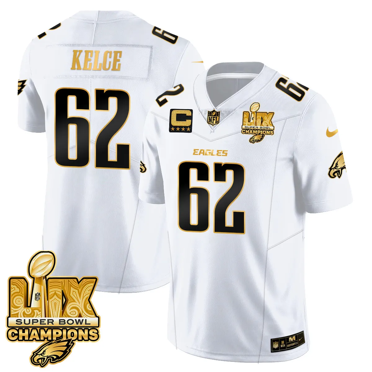 Philadelphia Eagles Nike Super Bowl LIX Champions Vapor Limited Stitched Jersey - Anthracite - Image 9