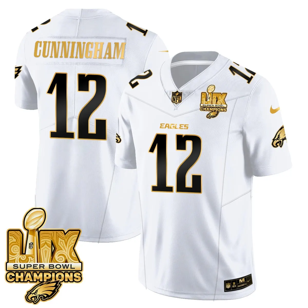 Philadelphia Eagles Nike Super Bowl LIX Champions Vapor Limited Stitched Jersey - Anthracite - Image 11