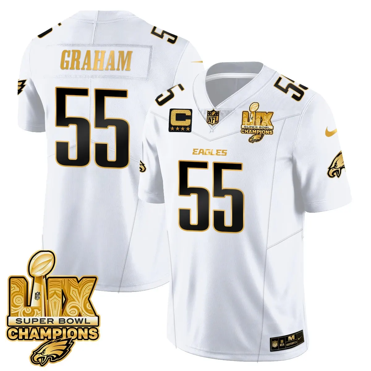 Philadelphia Eagles Nike Super Bowl LIX Champions Vapor Limited Stitched Jersey - Anthracite - Image 7