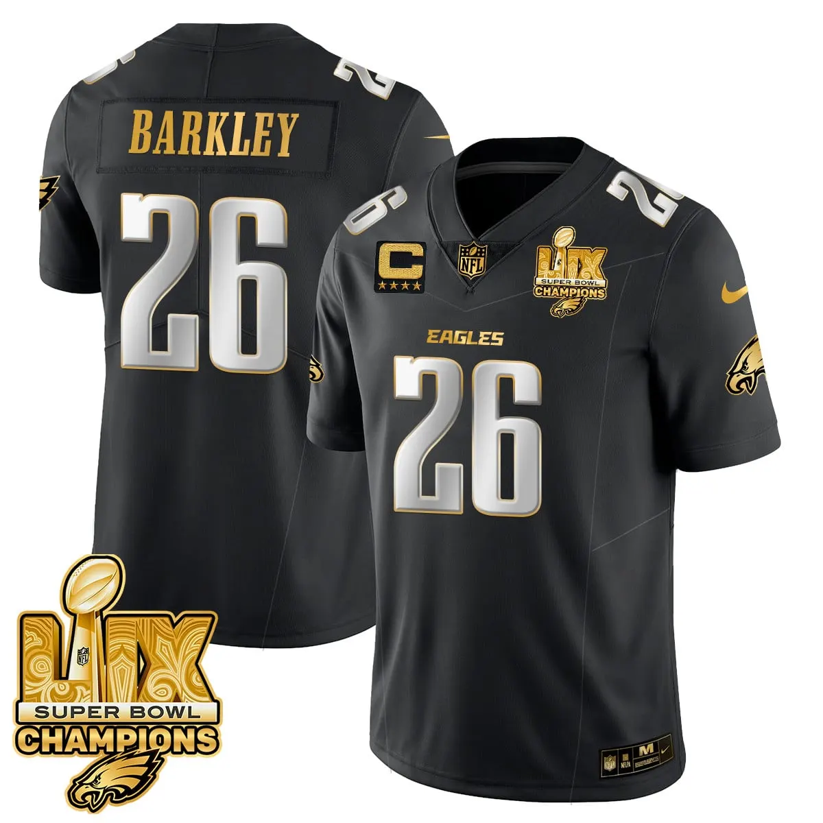Philadelphia Eagles Nike Super Bowl LIX Champions Vapor Limited Stitched Jersey - Anthracite