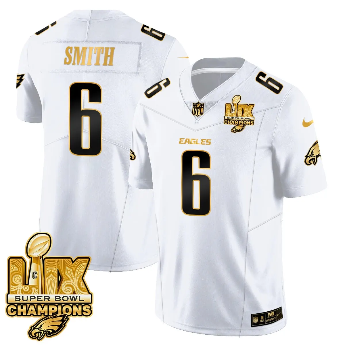 Philadelphia Eagles Nike Super Bowl LIX Champions Vapor Limited Stitched Jersey - Anthracite - Image 12