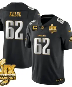 Philadelphia Eagles Nike Super Bowl LIX Champions Vapor Limited Stitched Jersey - Anthracite - Image 5