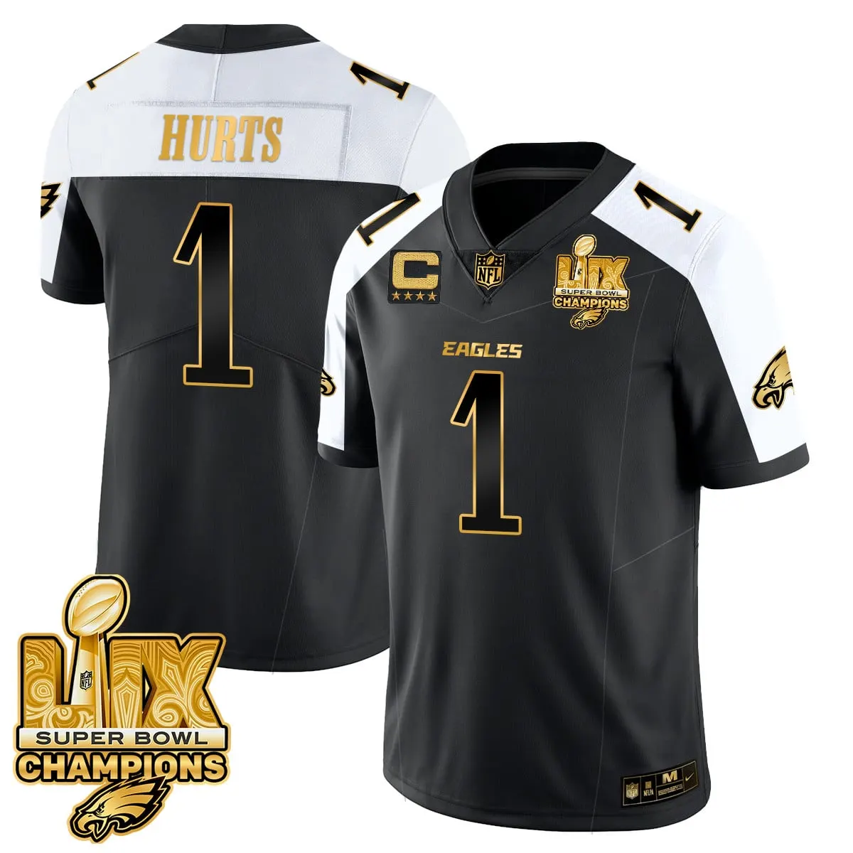 Philadelphia Eagles Nike Super Bowl LIX Champions Vapor Limited Stitched Jersey - Anthracite - Image 15