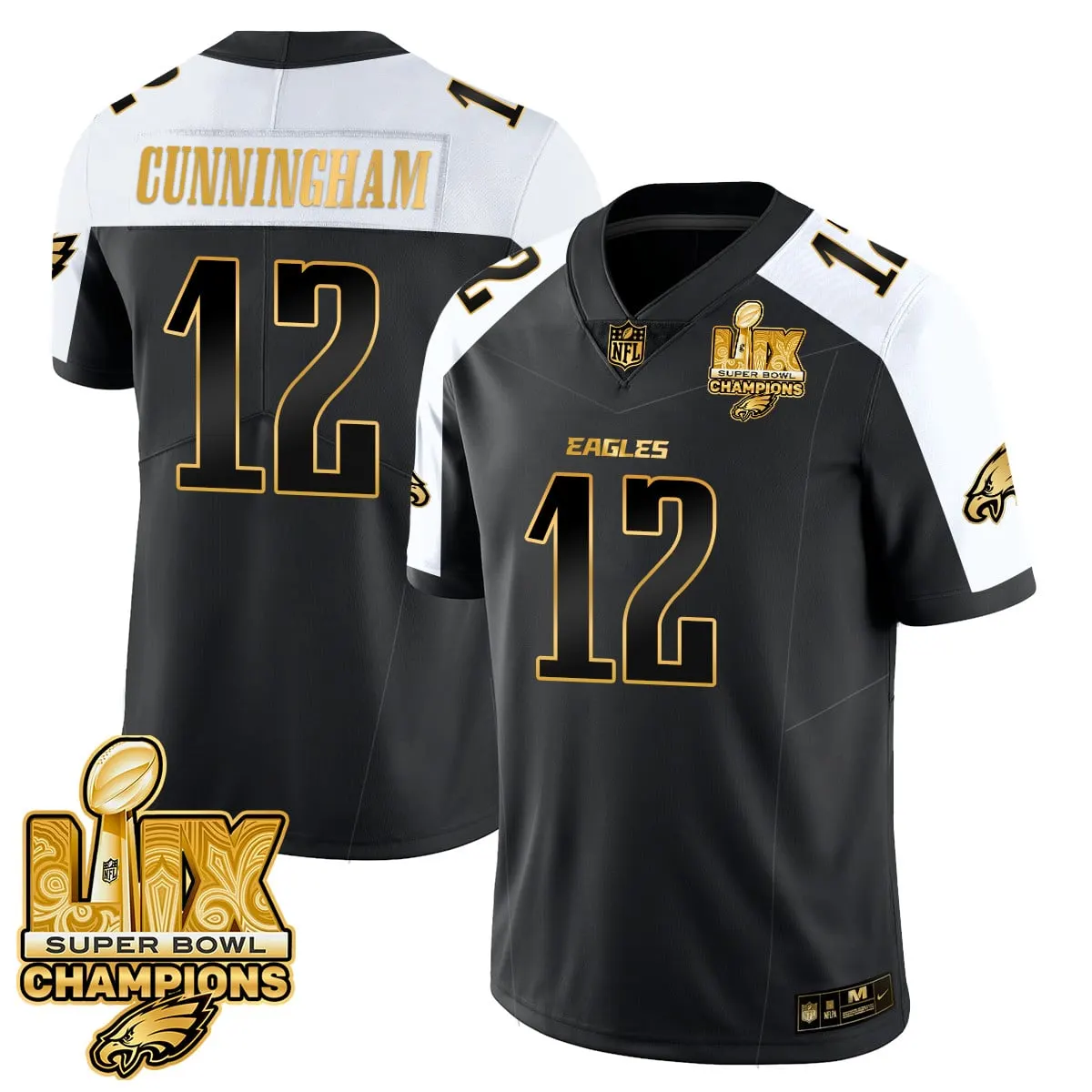 Philadelphia Eagles Nike Super Bowl LIX Champions Vapor Limited Stitched Jersey - Anthracite - Image 14
