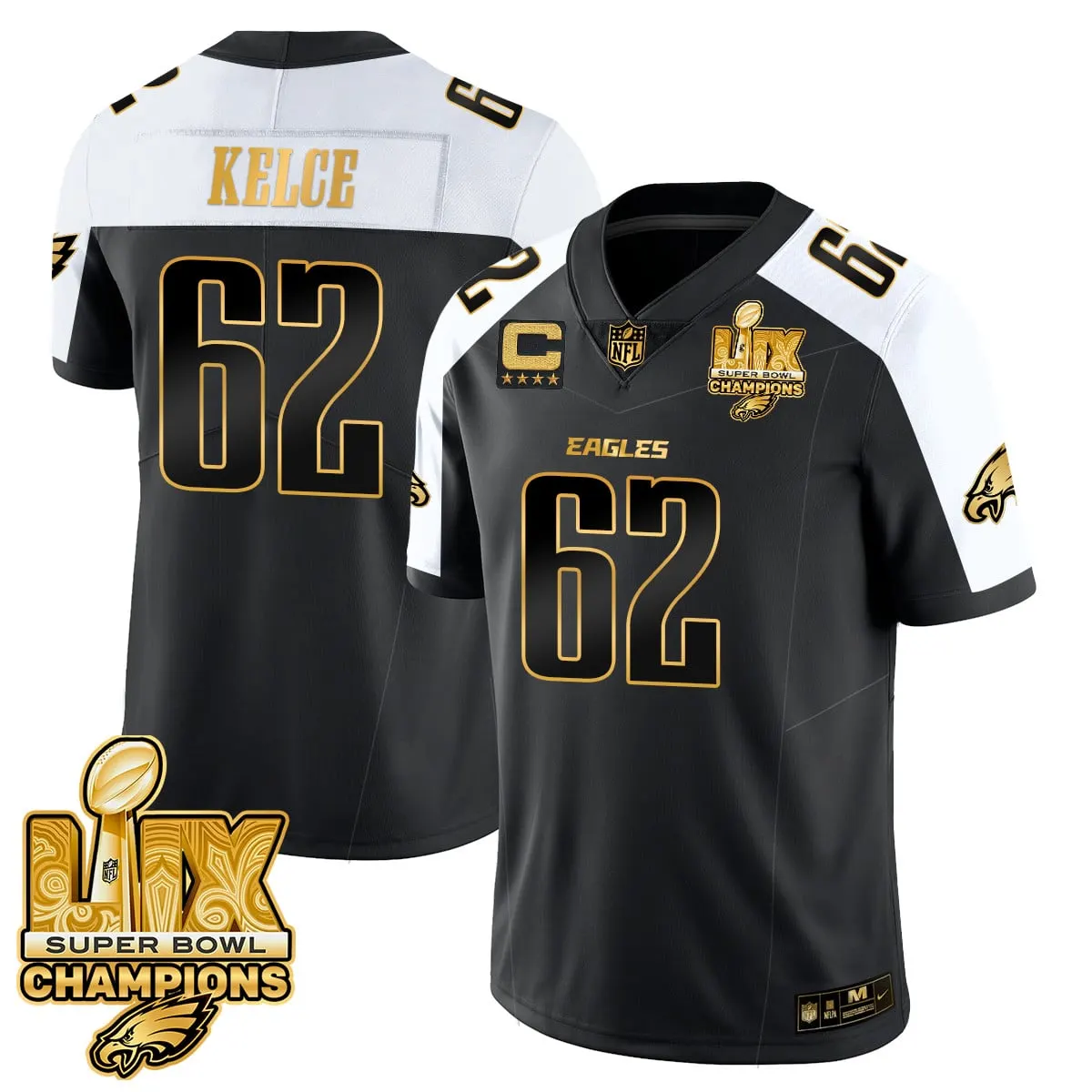 Philadelphia Eagles Nike Super Bowl LIX Champions Vapor Limited Stitched Jersey - Anthracite - Image 18