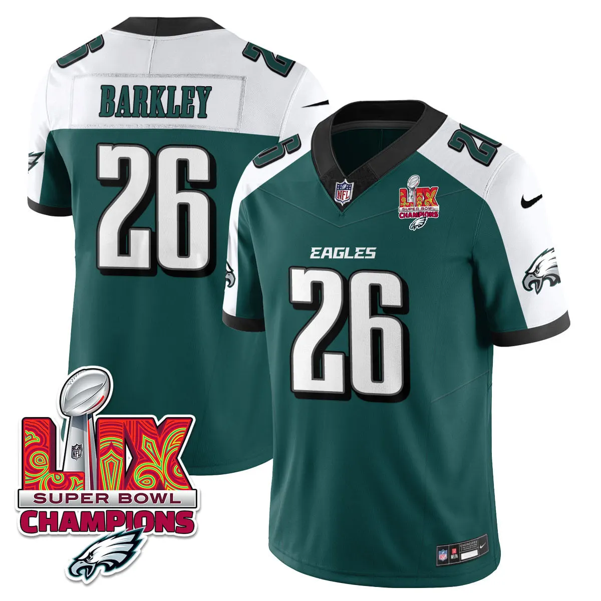 Philadelphia Eagles Nike Super Bowl LIX Champions Vapor Limited Stitched Jersey - Anthracite - Image 30