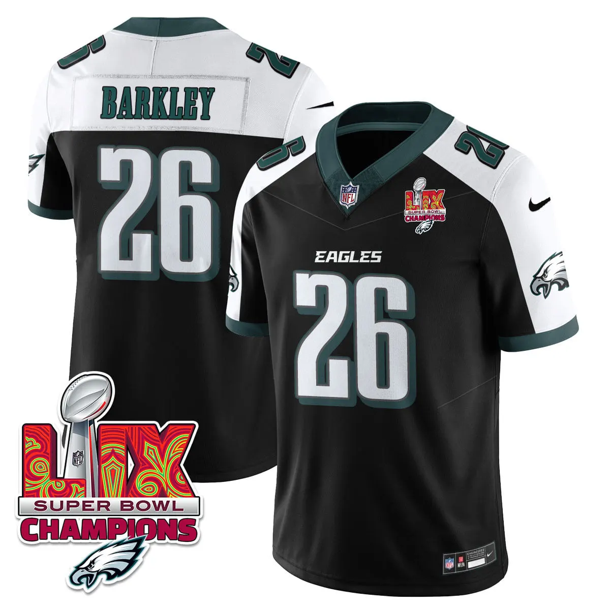 Philadelphia Eagles Nike Super Bowl LIX Champions Vapor Limited Stitched Jersey - Anthracite - Image 37