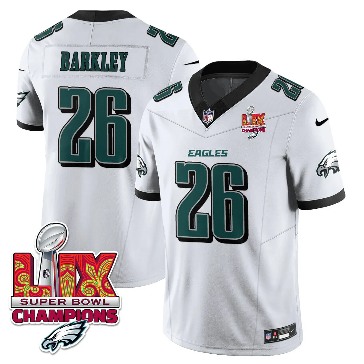 Philadelphia Eagles Nike Super Bowl LIX Champions Vapor Limited Stitched Jersey - Anthracite - Image 40