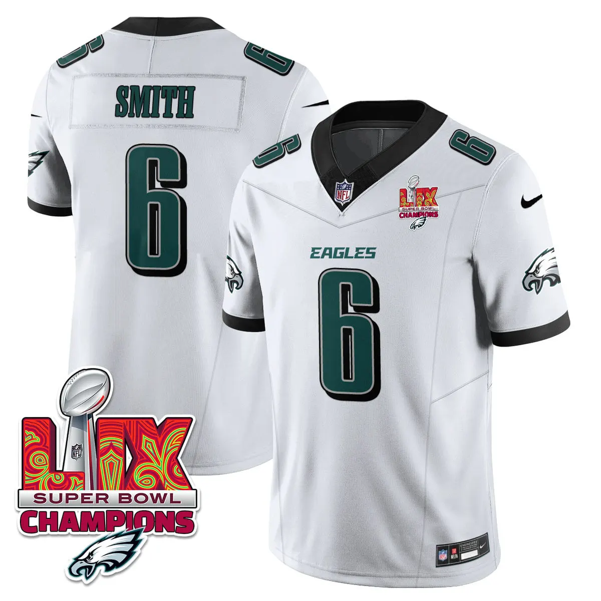 Philadelphia Eagles Nike Super Bowl LIX Champions Vapor Limited Stitched Jersey - Anthracite - Image 44