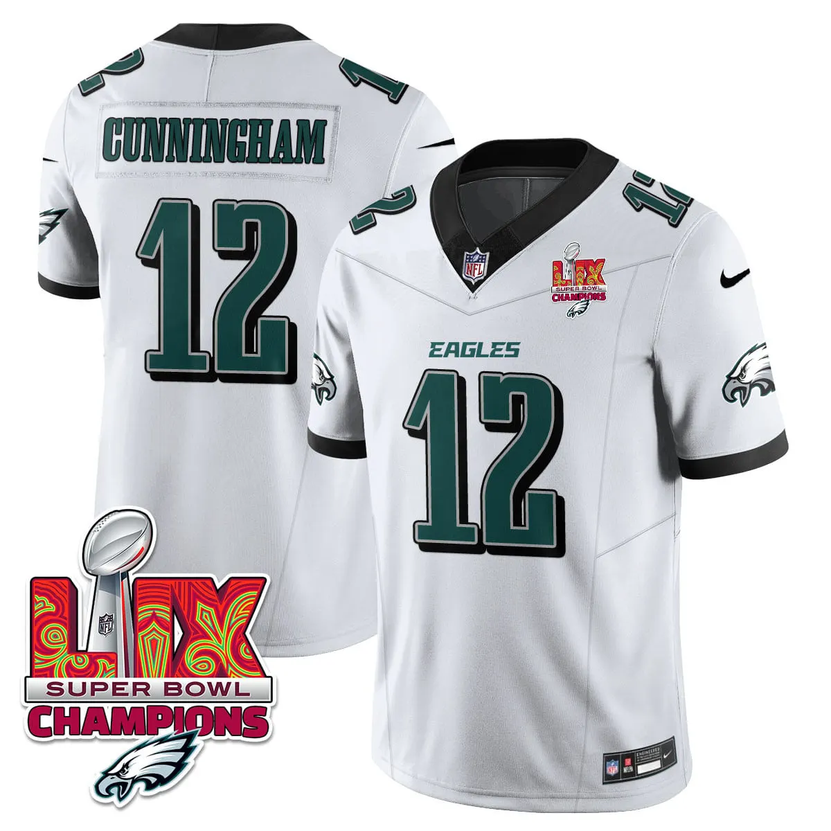 Philadelphia Eagles Nike Super Bowl LIX Champions Vapor Limited Stitched Jersey - Anthracite - Image 42