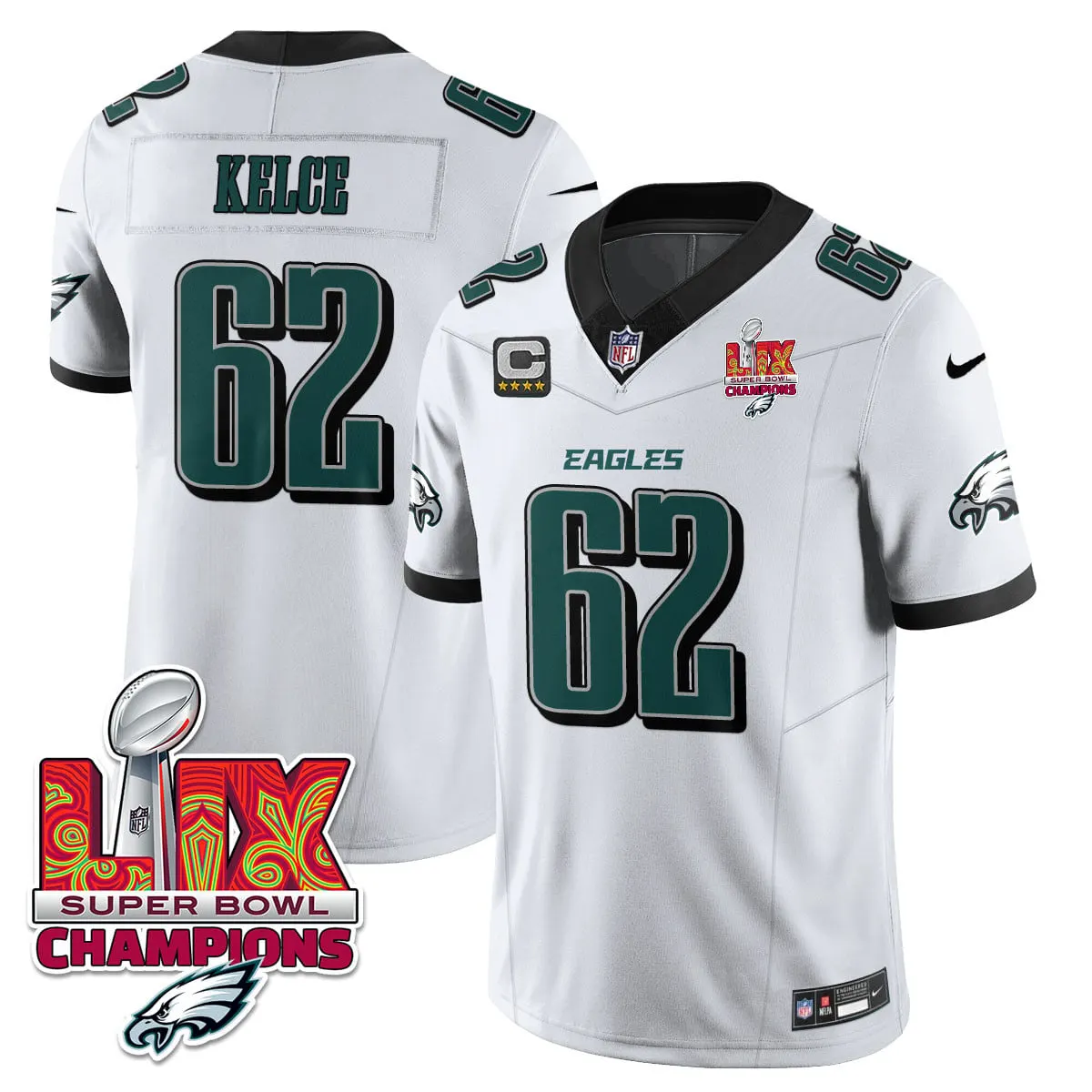 Philadelphia Eagles Nike Super Bowl LIX Champions Vapor Limited Stitched Jersey - Anthracite - Image 43