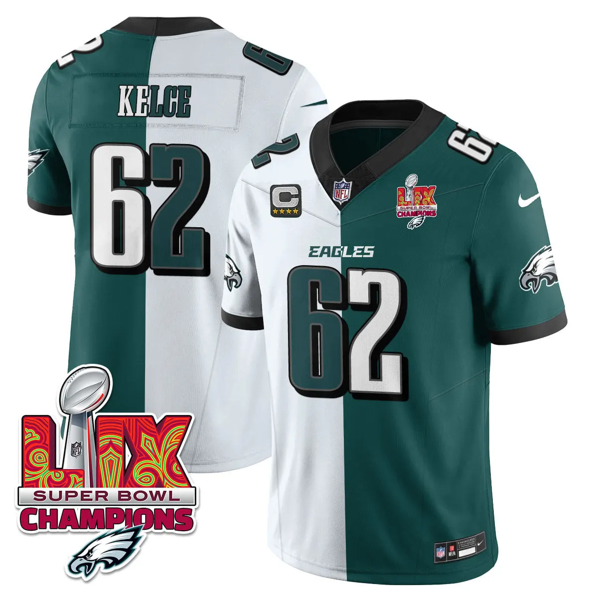 Philadelphia Eagles Nike Super Bowl LIX Champions Vapor Limited Stitched Jersey - Anthracite - Image 46