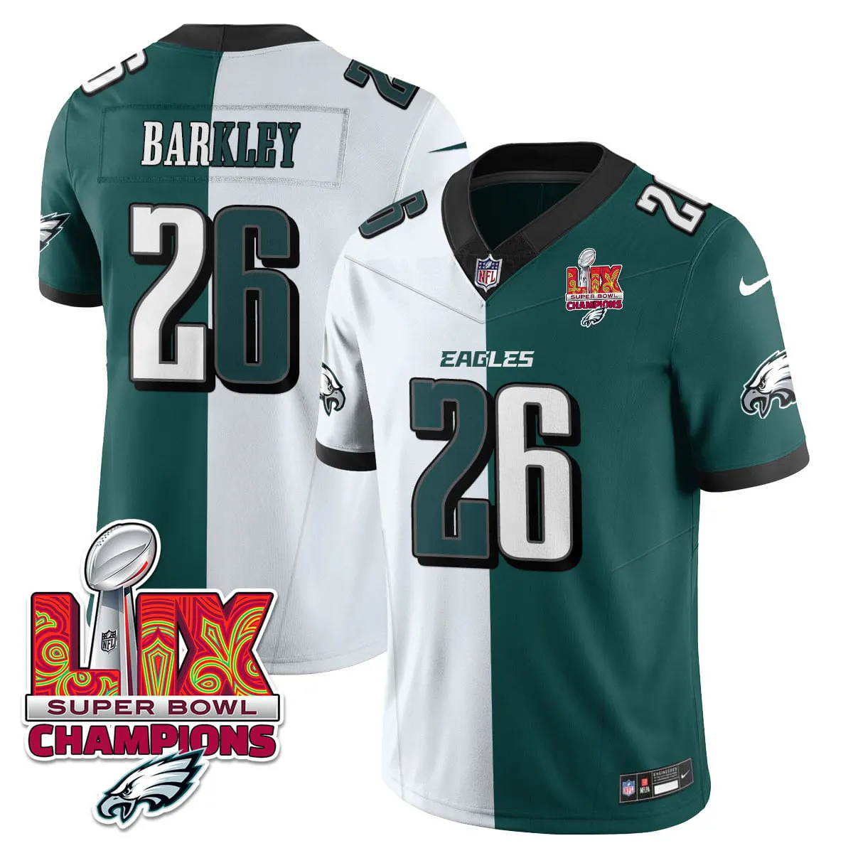 Philadelphia Eagles Nike Super Bowl LIX Champions Vapor Limited Stitched Jersey - Anthracite - Image 47