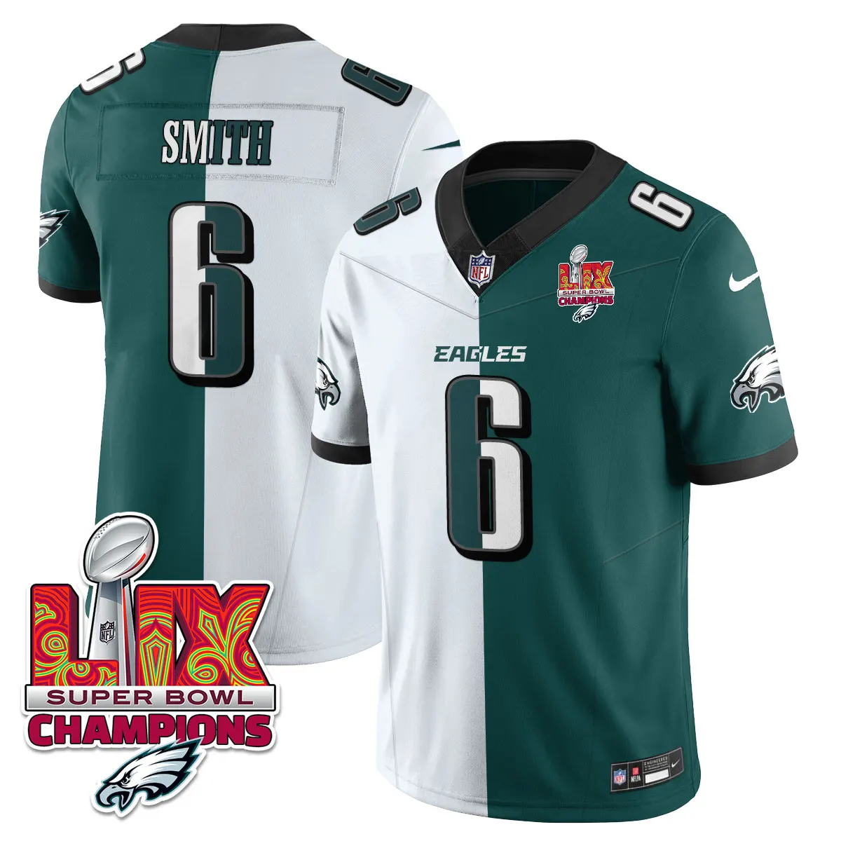 Philadelphia Eagles Nike Super Bowl LIX Champions Vapor Limited Stitched Jersey - Anthracite - Image 50