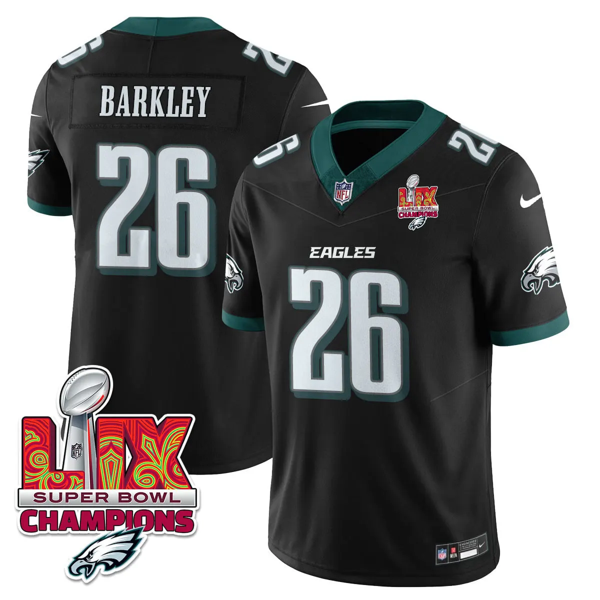 Philadelphia Eagles Nike Super Bowl LIX Champions Vapor Limited Stitched Jersey - Anthracite - Image 52