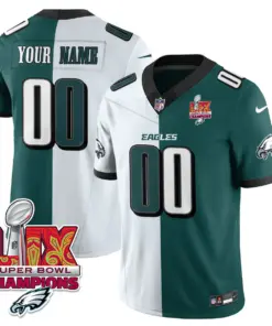 Philadelphia Eagles Nike Super Bowl LIX Champions Vapor Custom Limited Stitched Jersey - Black - Image 3