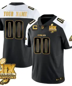 Philadelphia Eagles Nike Super Bowl LIX Champions Vapor Custom Limited Stitched Jersey - Black - Image 7