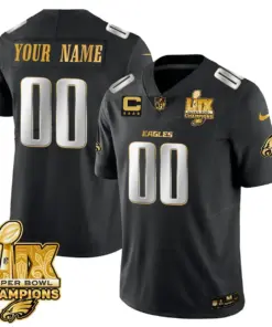 Philadelphia Eagles Nike Super Bowl LIX Champions Vapor Custom Limited Stitched Jersey - Black - Image 9