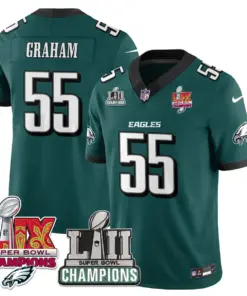 Saquon Barkley Philadelphia Eagles Nike LII-LIX Super Bowl Champions Vapor Limited Stitched Jersey LIX Jersey - Kelly Green - Image 3