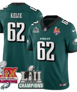 Saquon Barkley Philadelphia Eagles Nike LII-LIX Super Bowl Champions Vapor Limited Stitched Jersey LIX Jersey - Kelly Green - Image 10