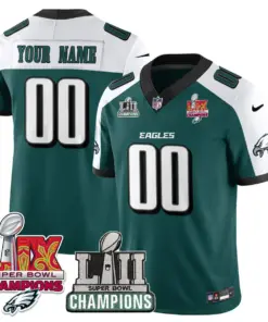 Philadelphia Eagles Nike LII-LIX Super Bowl Champions Vapor Custom Limited Stitched Jersey - LIX Limited Jersey All - Black - Image 6