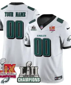 Philadelphia Eagles Nike LII-LIX Super Bowl Champions Vapor Custom Limited Stitched Jersey - LIX Limited Jersey All - Black - Image 5