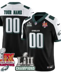 Philadelphia Eagles Nike LII-LIX Super Bowl Champions Vapor Custom Limited Stitched Jersey - LIX Limited Jersey All - Black