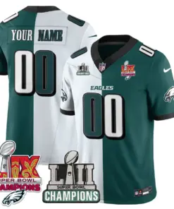 Philadelphia Eagles Nike LII-LIX Super Bowl Champions Vapor Custom Limited Stitched Jersey - LIX Limited Jersey All - Black - Image 4