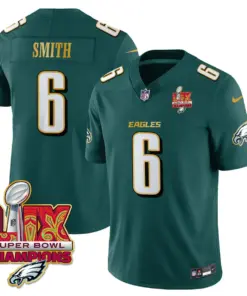 Philadelphia Eagles Nike Gold Trim Super Bowl LIX Champions Vapor Limited Stitched Jersey - Kelly Green - Image 30