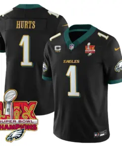 Philadelphia Eagles Nike Gold Trim Super Bowl LIX Champions Vapor Limited Stitched Jersey - Kelly Green - Image 32